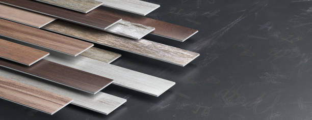 istock Laminate floor on blackboard background. 3d illustration 1162422186
