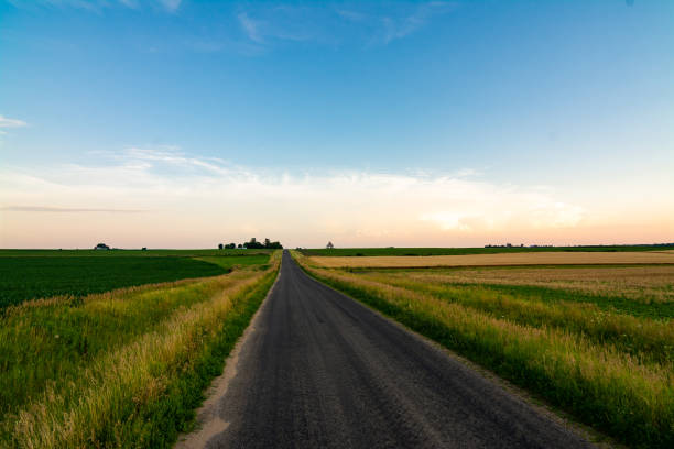 istock Open country road at sunset 1162424013