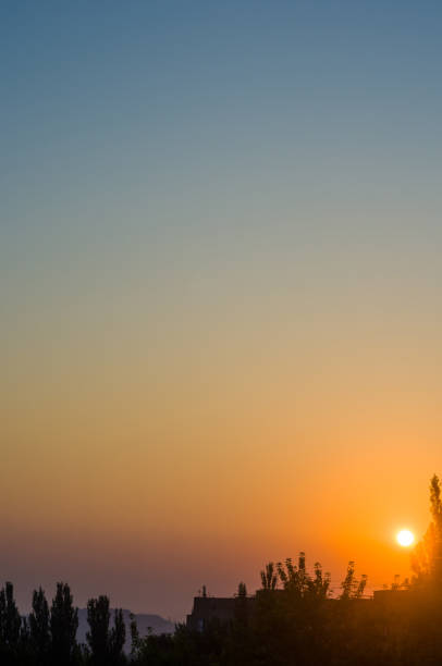 istock Landscape with dramatic light - beautiful golden sunset with saturated sky and clouds. 1162426031