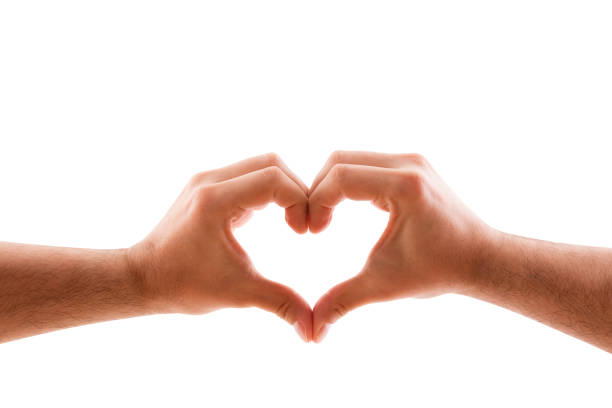 istock Two hands in the form of heart isolated on white background with clipping path 1162426904