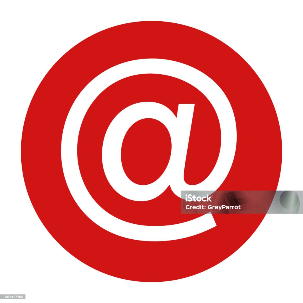 Ed Zeichen Email Emailadresse Symbol Flach Rot Runde Taste Vektorillustration Stock ...