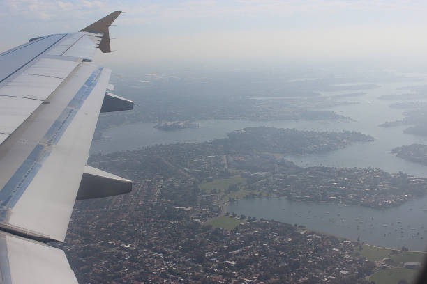 istock Airplane wind captured during landing while braking on a landing surface 1162431412