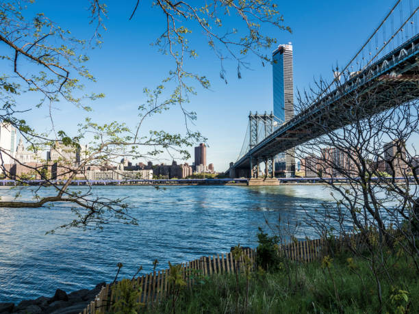 Manhattan Bridge In New York City Manhattan Bridge from Brooklyn in New York City, USA new york marathon photos stock pictures, royalty-free photos & images
