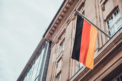 german flag on government building