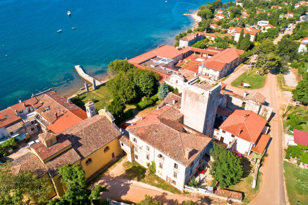 istock Dajla abandoned convent aerial panoramic coastline view 1162437731