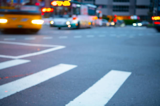 istock Motion blurred bus, Traffic in Taipei, just after sunset 1162438956