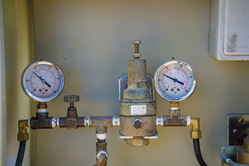 Pressure Guage in Water Processing Plant.