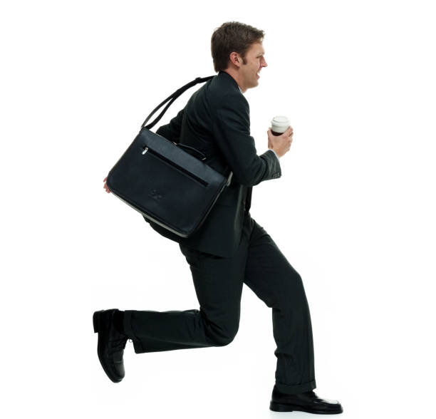 istock Businessman wearing a suit with necktie on white background 1162455388