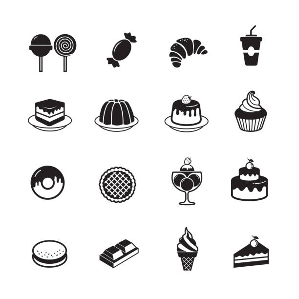 ilustraciones, imágenes clip art, dibujos animados e iconos de stock de icono de postre y panadería dulce - whip