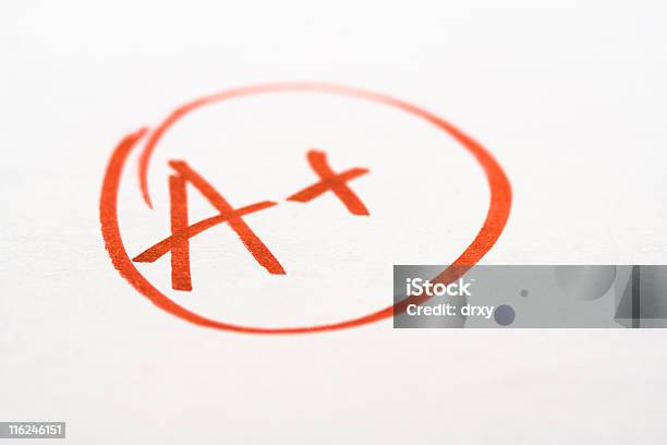 Excellent School Exam Grade Stock Photo - Download Image Now - Circle, Color Image, Education