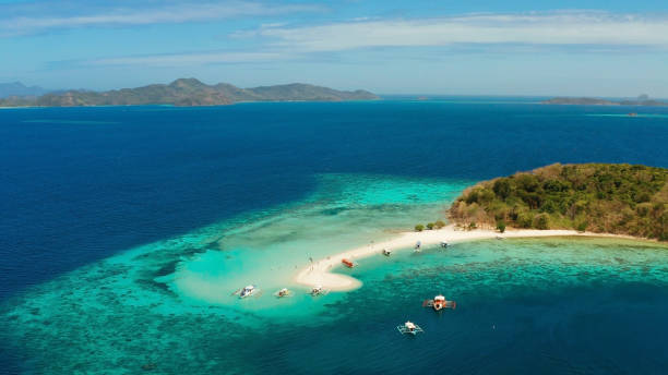 istock tropical island with sandy beach, Philippines, Palawan 1162461510