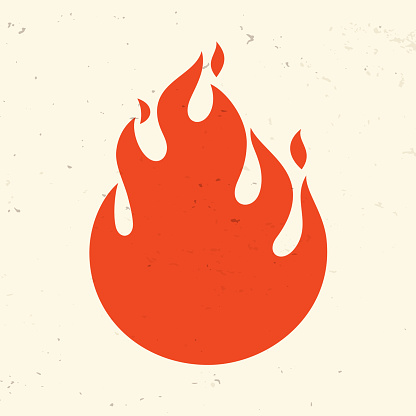 Fire symbol icon design background with space for copy.