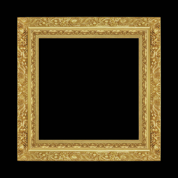istock The antique gold frame isolated on black background 1162466319