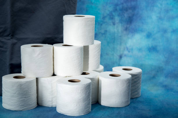 istock rolls of toilet paper on a dramatic soft blue background 1162466540