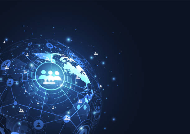 istock Global network connection. World map point and line composition concept of global business. Vector Illustration 1162467540