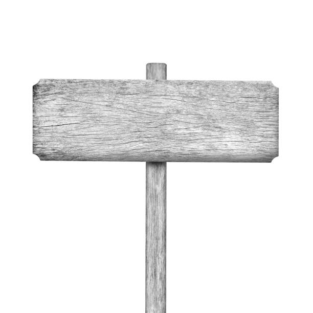 istock Wooden sign isolated on white 1162468991