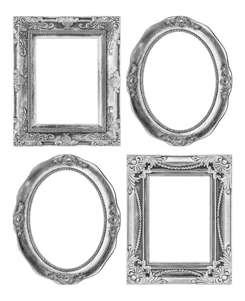 istock The antique silver frame on the white background 1162469957