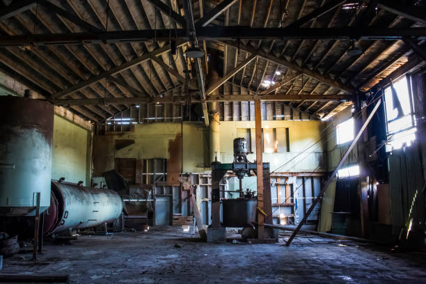 istock Old Abandoned Cannery Industrial Building in Monterey California Interior 1162470844