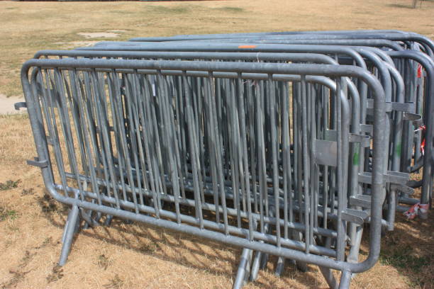 istock Stainless steel security barriers  Security fence 1162471012