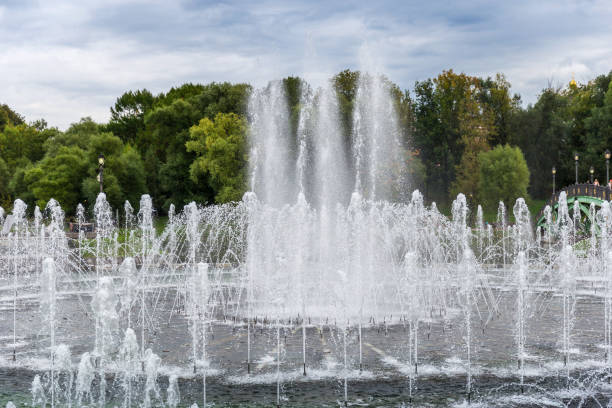 istock Splashing water of ground fountain 1162475237