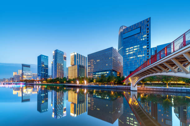 istock Ninbo City, China, night view 1162478083