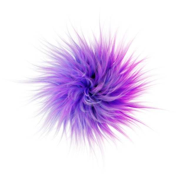 istock 3d rendering. Fluffy purple ball on a white isolated background. Graphic illustration. 1162486675