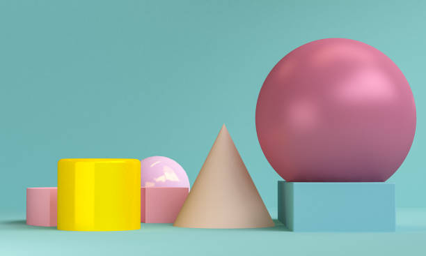 istock Minimalist Geometric shape colorfull scene, 3d rendering3 1162487432