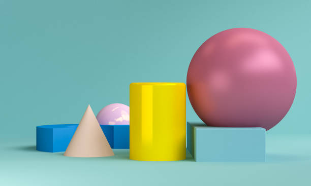 istock Minimalist Geometric shape colorfull scene, 3d rendering3 1162487433