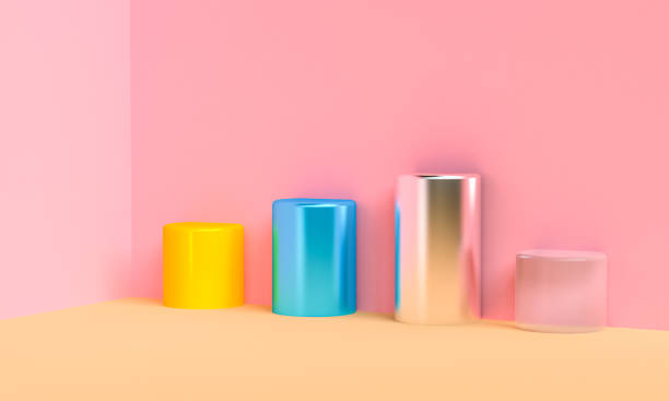 istock Minimalist Geometric shape colorfull scene, 3d rendering3 1162487436