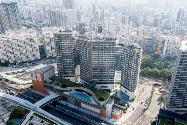 istock Crowded apartment block in Hong Kong 1162488629