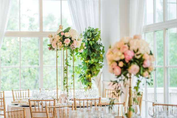 istock Luxury wedding table decoration. Special event table set up. Fresh flower decoration. 1162490672