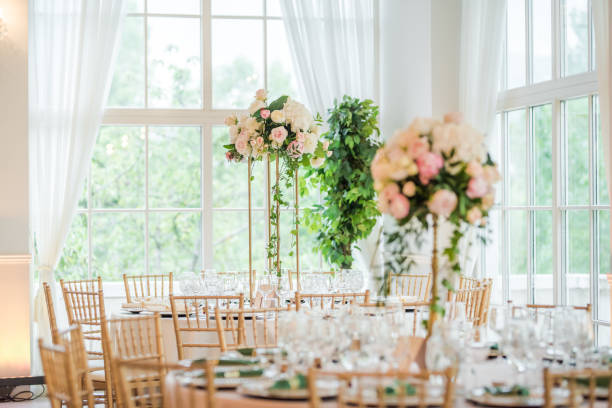 istock Luxury wedding table decoration. Special event table set up. Fresh flower decoration. 1162490691