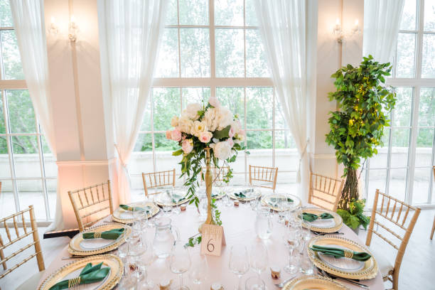 istock Luxury wedding table decoration. Special event table set up. Fresh flower decoration. 1162490693