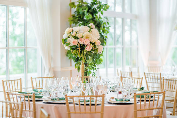istock Luxury wedding table decoration. Special event table set up. Fresh flower decoration. 1162490700