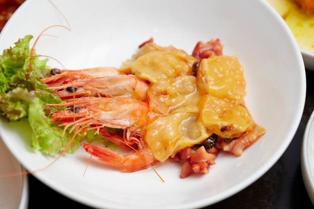 istock Shrimp and raw sea squirt 1162492285
