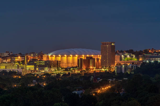 Carrier Dome SYRACUSE, NEW YORK - JULY 13, 2019: Carrier Dome on the Syracuse University Campus. image created 21st century blue architecture wide angle lens stock pictures, royalty-free photos & images