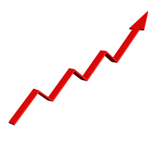 istock Financial arrow. Red indication rising trend sign 1162494692