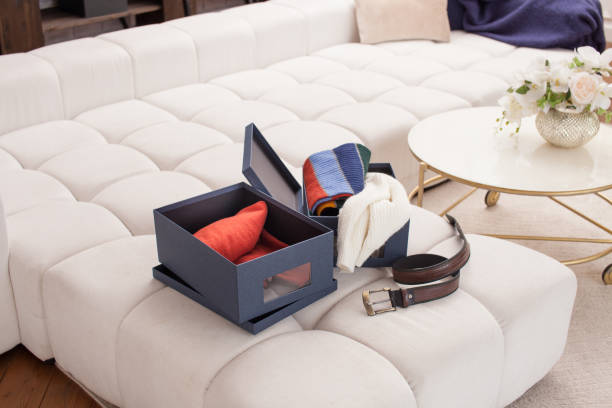 istock Box with folded things in the interior of the apartment 1162496488