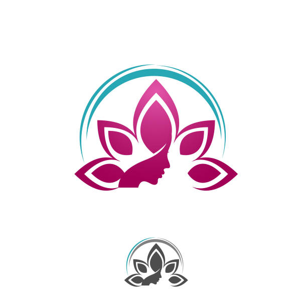 illustrations, cliparts, dessins animés et icônes de conception abstraite de logo de fleur de lotus - zen like single flower lotus water lily