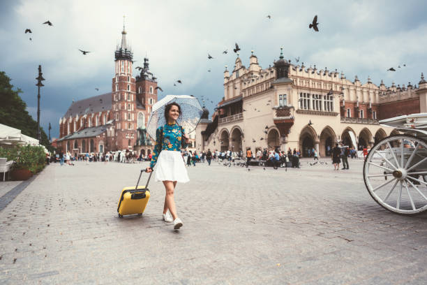 Solo traveler exploring Krakow