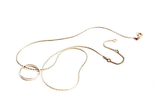 istock gold chain with pendant isolated on white background - Image 1162503839