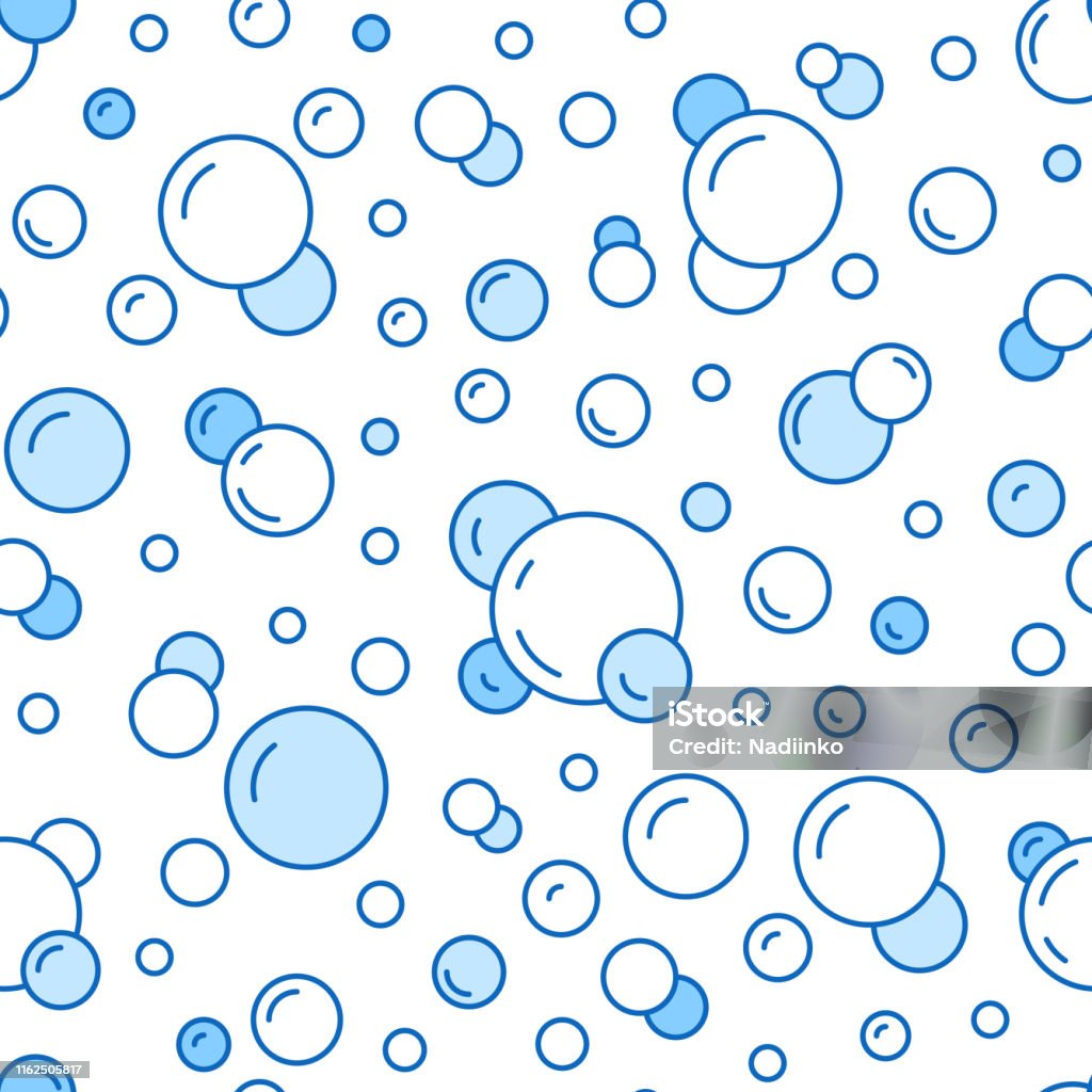Ilustración de Burbujas Vector Patrón Sin Costura Con Iconos De Línea Plana  Textura De Jabón De Color Blanco Azul Fondo De Agua Vertiginoso Fondo De  Pantalla De Efecto Efervescente Abstracto y más