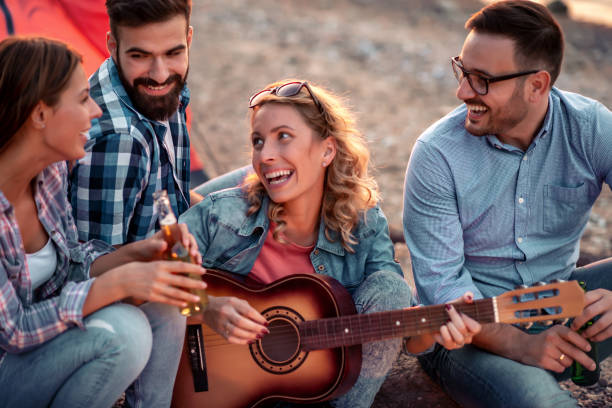 istock Group of friends on the beach 1162506958