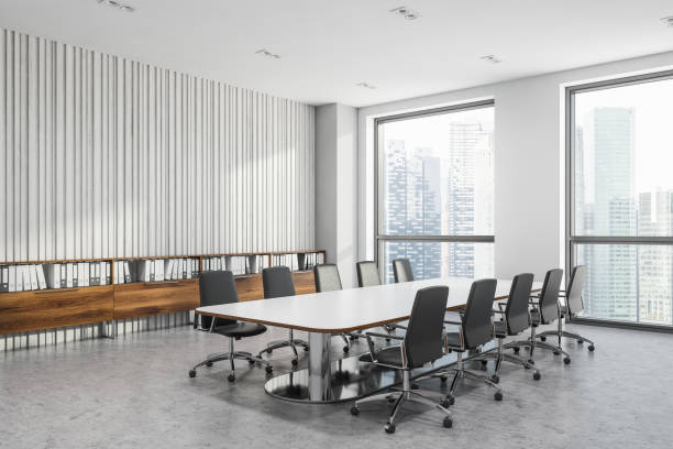 istock White wooden office meeting room corner 1162507138