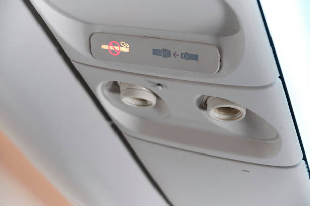 istock Reading light on the plane of an airplane 1162508461