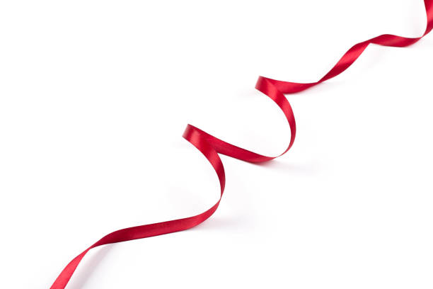 istock Red ribbon isolated on white background 1162508469