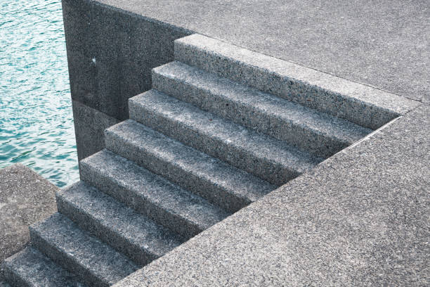 istock Concrete stairs in the harbor 1162521385