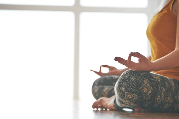 istock Woman doing mudra during yoga flow 1162522593