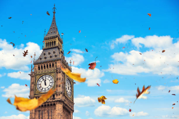 istock Falling Autumn Leaves In London 1162522933