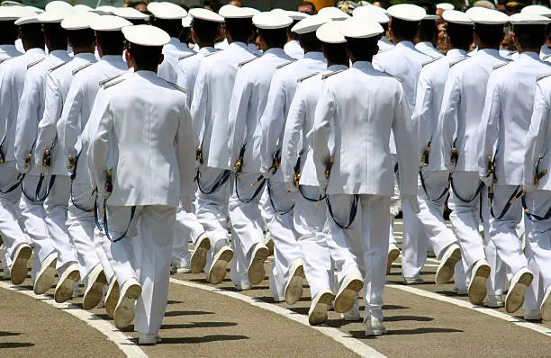 Photo of Navy cadets marching